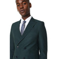 Dark Green - Lifestyle - Burton Mens Double-Breasted Slim Suit Jacket