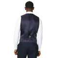 Navy - Back - Burton Mens 1904 Plain Wool Blend Waistcoat