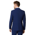 Blue - Back - Burton Mens Textured Single-Breasted Skinny Suit Jacket