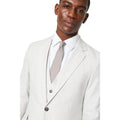 Pale Grey - Side - Burton Mens Linen Blend Single-Breasted Slim Suit Jacket