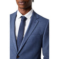 Blue - Side - Burton Mens Puppytooth Single-Breasted Suit Jacket