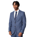 Blue - Front - Burton Mens Puppytooth Single-Breasted Suit Jacket