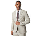 Neutral - Front - Burton Mens Prince Of Wales Check Single-Breasted Suit Jacket