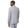 Grey Blue - Back - Burton Mens Linen Blend Slim Wedding Suit Jacket