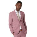 Rose - Front - Burton Mens Textured Single-Breasted Slim Suit Jacket