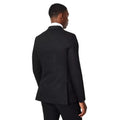 Black - Back - Burton Mens Herringbone Double-Breasted Suit Jacket