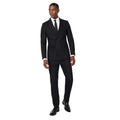 Black - Side - Burton Mens Herringbone Double-Breasted Suit Jacket