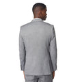 Grey - Back - Burton Mens Herringbone Double-Breasted Slim Suit Jacket