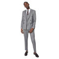 Grey - Lifestyle - Burton Mens Herringbone Double-Breasted Slim Suit Jacket