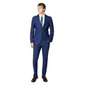 Royal Blue - Side - Burton Mens Sharkskin Suit Jacket