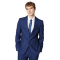 Royal Blue - Front - Burton Mens Sharkskin Suit Jacket