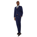 Blue - Side - Burton Mens Two Button Slim Tailored Suit Jacket