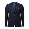 Navy - Front - Burton Mens Pique Jersey Patch Pocket Suit Jacket