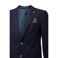 Navy - Side - Burton Mens Pique Jersey Patch Pocket Suit Jacket