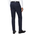 Navy - Back - Burton Mens Herringbone Suit Trousers