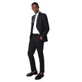 Black - Side - Burton Mens Textured Tuxedo Suit Trousers