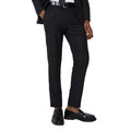 Black - Front - Burton Mens Textured Tuxedo Suit Trousers