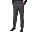 Charcoal - Front - Burton Mens Smart Tailored Suit Trousers