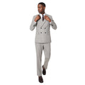 Neutral - Side - Burton Mens Prince Of Wales Check Double-Breasted Tailored Suit Jacket