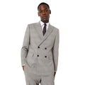 Neutral - Front - Burton Mens Prince Of Wales Check Double-Breasted Tailored Suit Jacket