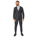 Charcoal - Lifestyle - Burton Mens Windowpane Check Slim Tailored Suit Trousers