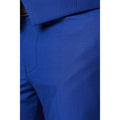 Bright Blue - Side - Burton Mens Plain Slim Suit Trousers