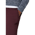 Burgundy - Side - Burton Mens Chino Straight Trousers