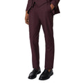 Burgundy - Front - Burton Mens Button Slim Suit Trousers