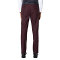 Burgundy - Back - Burton Mens Button Slim Suit Trousers