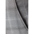 Grey - Side - Burton Mens Checked Slim Tailored Suit Trousers