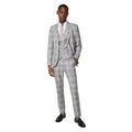 Grey - Lifestyle - Burton Mens Checked Slim Tailored Suit Trousers