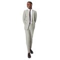 Khaki Grey - Side - Burton Mens Monaco Linen Double-Breasted Slim Suit Jacket