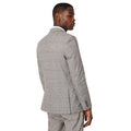 Neutral - Back - Burton Mens Heritage Check Slim Wedding Suit Jacket