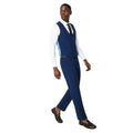 Navy - Side - Dorothy Perkins Mens Linen Tailored Wedding Waistcoat