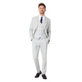 Grey - Side - Burton Mens Heathered Slim Wedding Suit Jacket