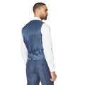 Navy - Back - Burton Mens Linen-Look Waistcoat