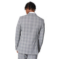 Grey - Back - Burton Mens Highlight Checked Suit Jacket