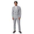 Grey - Side - Burton Mens Highlight Checked Suit Jacket