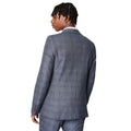 Blue - Back - Burton Mens Highlight Checked Suit Jacket