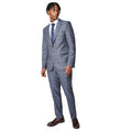 Blue - Side - Burton Mens Highlight Checked Suit Jacket