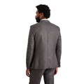 Charcoal - Back - Burton Mens Self Striped Slim Suit Jacket