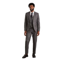 Charcoal - Side - Burton Mens Self Striped Slim Suit Jacket