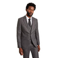 Charcoal - Front - Burton Mens Self Striped Slim Suit Jacket