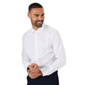 White - Front - Burton Mens Oxford Easy-Iron Slim Shirt