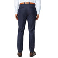 Grey - Back - Burton Mens Tonal Grid Check Slim Wedding Suit Trousers