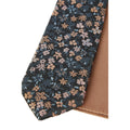 Rust-Multicoloured - Side - Burton Mens Ditsy Print Twill Tie & Pocket Square Set