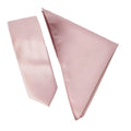 Light Pink - Front - Burton Mens Patterned Textured Tie & Pocket Square Set