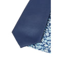 Navy - Side - Burton Mens Ditsy Print Tie & Pocket Square Set