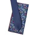 Navy - Back - Burton Mens Autumn Floral Tie & Pocket Square Set