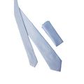 Dusty Blue - Side - Burton Mens Textured Tie & Pocket Square Set